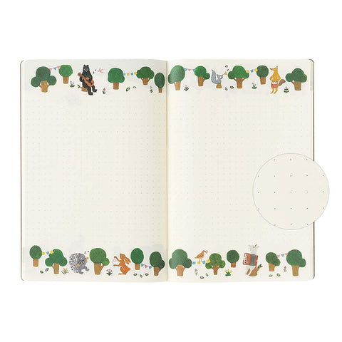 Libreta B6 Forest Animal - Páginas con dibujos y malla de puntos