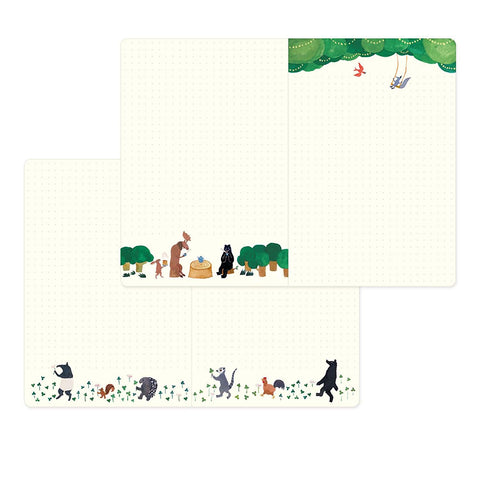 Libreta B6 Forest Animal - Páginas con dibujos y malla de puntos