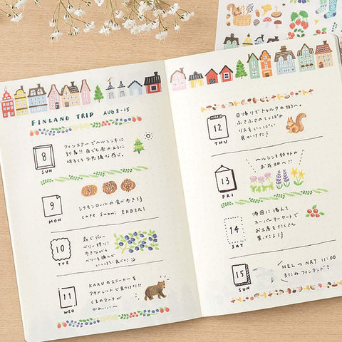 Libreta B6 Scandinavia - Páginas con dibujos y malla de puntos