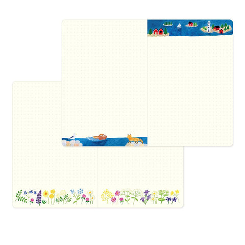Libreta B6 Scandinavia - Páginas con dibujos y malla de puntos
