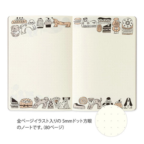 Libreta B6 Sweets and animals - Páginas con dibujos y malla de puntos