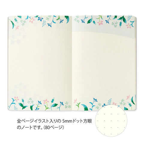 Libreta B6 Floral - Páginas con dibujos y malla de puntos