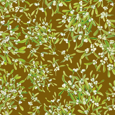 Papel regalo Muérdago oro - 50x70cm
