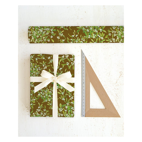 Papel regalo Muérdago oro - 50x70cm