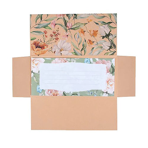 Sobre de regalo Billetero - Flores fondo kraft