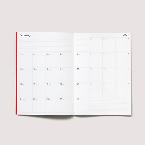Agenda mensual 2027 Tamaño A4 - Octagon Design