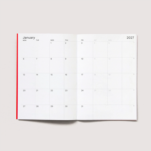 Agenda mensual 2027 Tamaño A5 Slim - Octagon Design