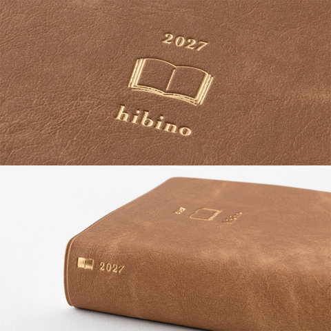 Agenda 2027 hibino Camel A6 - 2 páginas día Midori