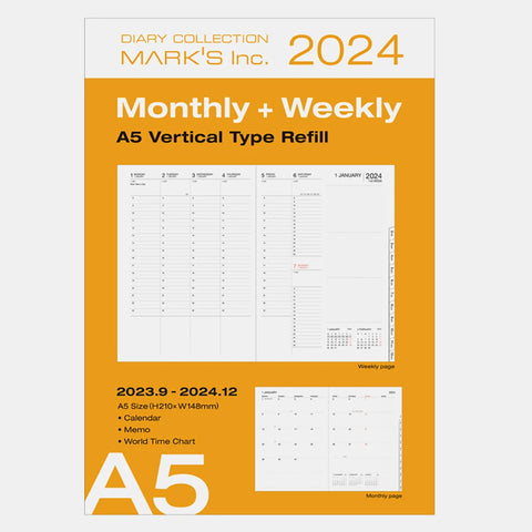 Agenda 2024 Tamaño A5 y Recambio 2024 - Mark's