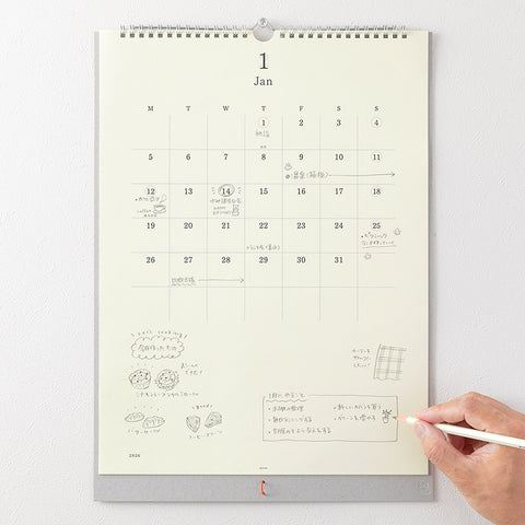 Calendario de pared 2026 Midori MD Paper