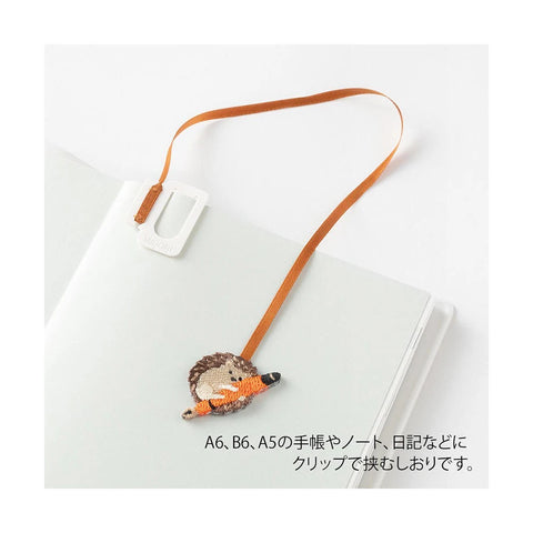 Clip marcapáginas bordado - Erizo