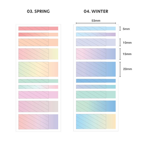 Post-it y subrayadores adhesivos cortos - Winter