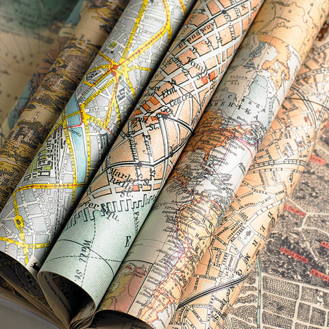 Libro con 12 papeles de regalo - 060 Mapas
