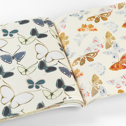 Libro con 12 papeles de regalo - 117 Mariposas japonesas