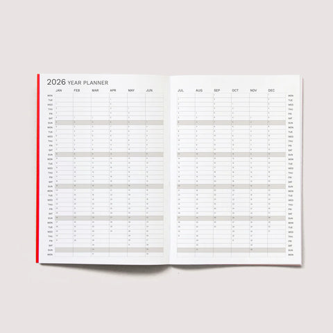 Agenda mensual 2026 Tamaño A5 Slim - Octagon Design