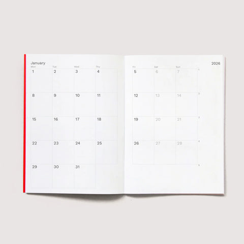 Agenda mensual 2026 Tamaño A6 - Octagon Design