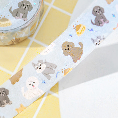 Washi tape con dorado - Perros