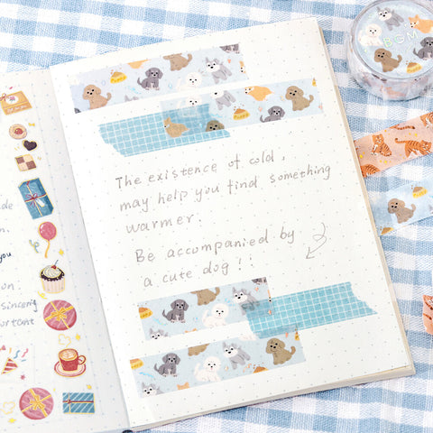 Washi tape con dorado - Perros