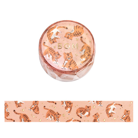 Washi tape con dorado - Tigres