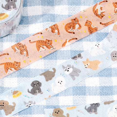 Washi tape con dorado - Perros