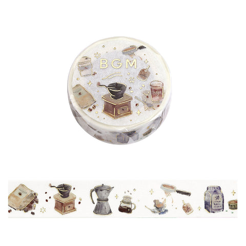 Washi tape con dorado - Cafe