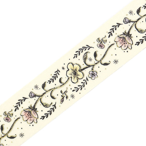 Washi tape con dorado - Cenefa floral