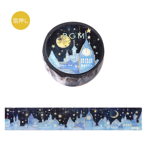 Washi tape con dorado - Starlight city