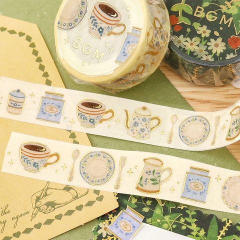 Washi tape con dorado - Afternoon tea