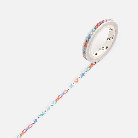 Washi tape con dorado 5mm - Grullas de papel
