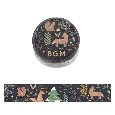 Washi tape con dorado - Bosque nórdico