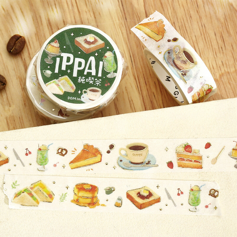 Washi tape con dorado - ippai - Pure Tea