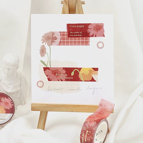 Washi tape con dorado - Blossom