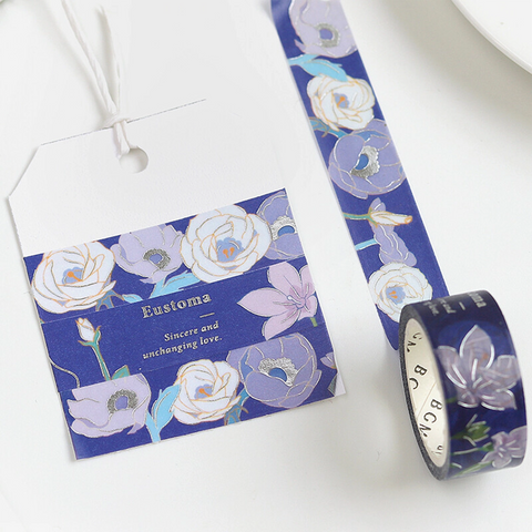 Washi tape con dorado - Blossom Midnight