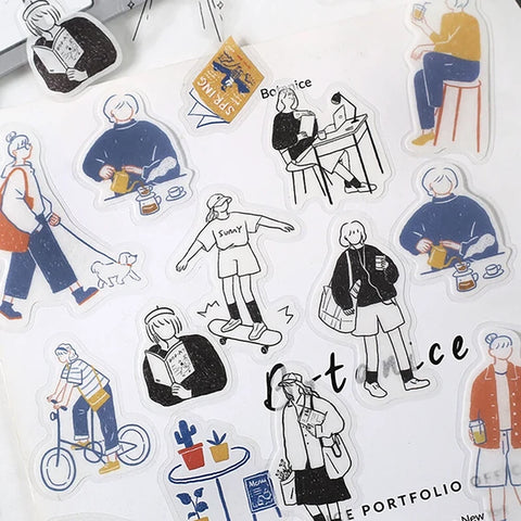 Pegatinas washi - Chicas - Ciudad