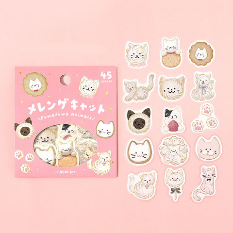 Pegatinas washi - Fuwafuwa Animals - Gatos