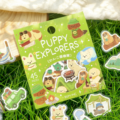Pegatinas washi - Puppy explorers