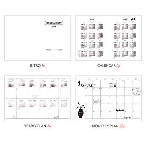 Agenda Iconic 2026 Doodle A5