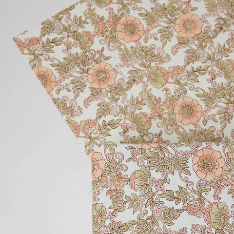 Papel regalo algodón 50x70cm - Wild Rose Terracota