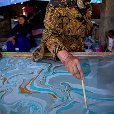 Papel regalo de algodón 50x70cm - Free Spirit Aguamarina