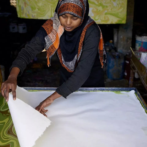 Papel regalo de algodón 50x70cm - Free Spirit Limoncello