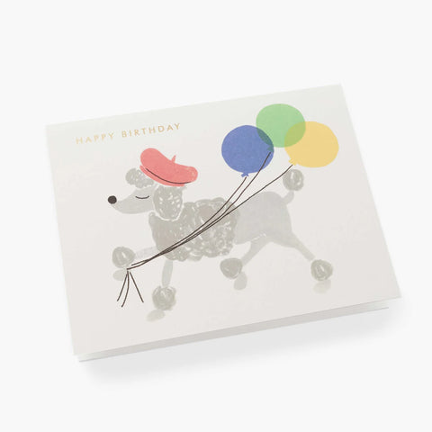 Tarjeta Felicitación Cumpleaños - Caniche francés