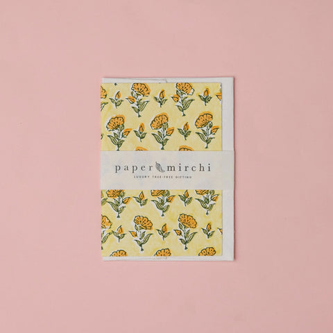 Tarjeta artesanal - Ditsy amarillo