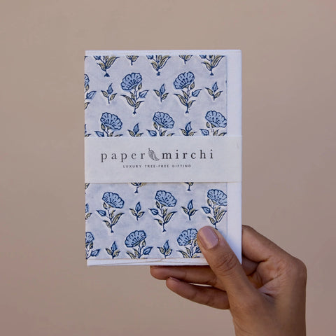 Tarjeta artesanal - Ditsy azul