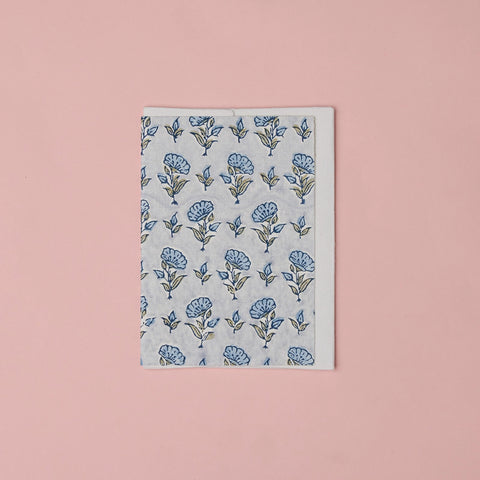 Tarjeta artesanal - Ditsy azul