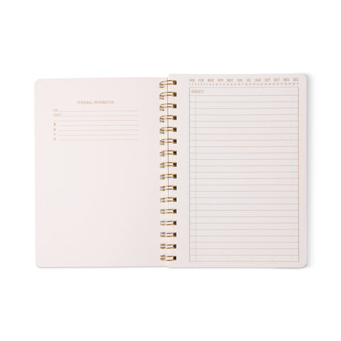 Cuadernos A5 Tulip Azul - Página rayada y calendario perpetuo