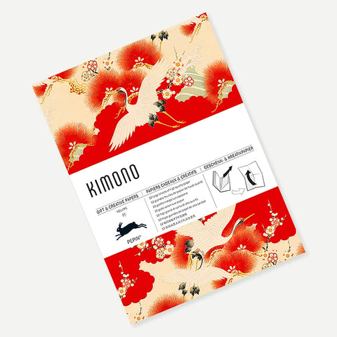 Libro con 12 papeles de regalo - Kimono