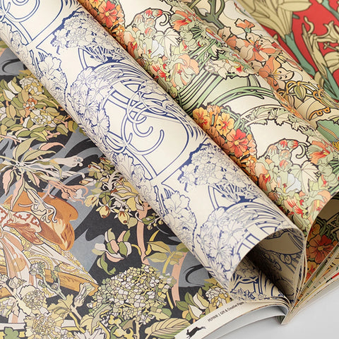 Libro con 12 papeles de regalo - 114 Alphonse Mucha