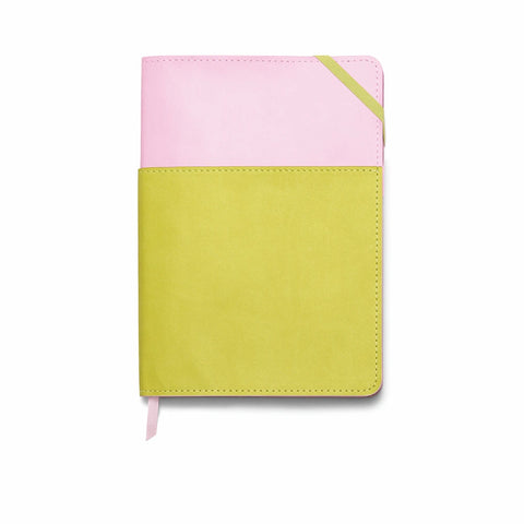 Cuaderno de piel sintética con bolsillo exterior