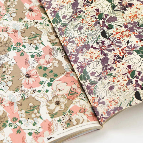 Libro con 12 papeles de regalo - 108 1950s Flowers