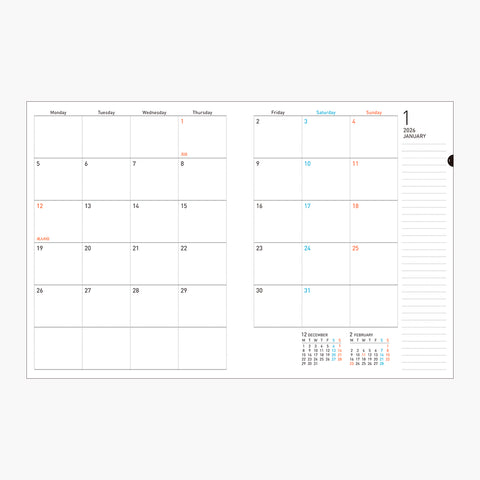 Sooofa Agenda mensual 2026 y notas | Azul